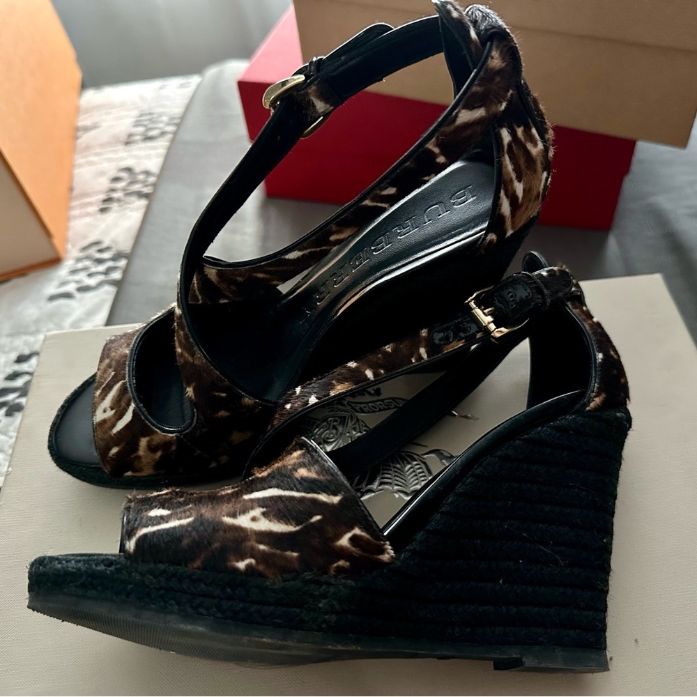 Burberry Wedge Espadrille Sandals